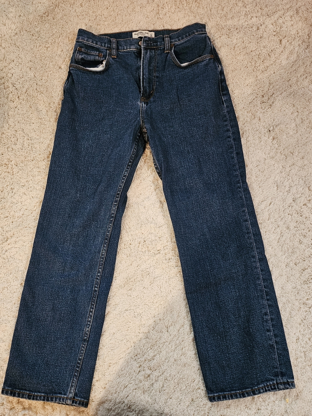Abercrombie & Fitch Dark Blue Straight Jeans The Ankle Straight Ultra High Rise